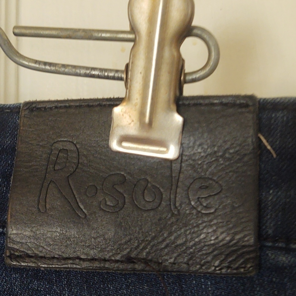 R. Sole Denim Moto Style Slim Fit Distressed Jeans Sz 34 x 32 - Picture 10 of 11